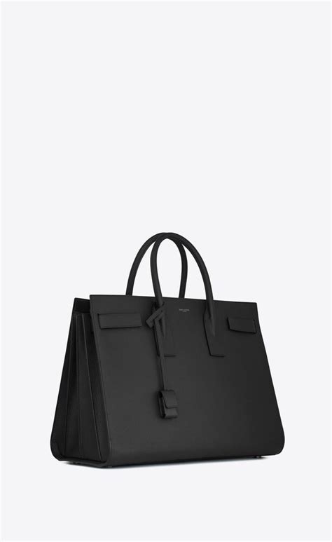 bolsa ysl negra grande|Bolso Sac de Jour Large de piel granulada negra .